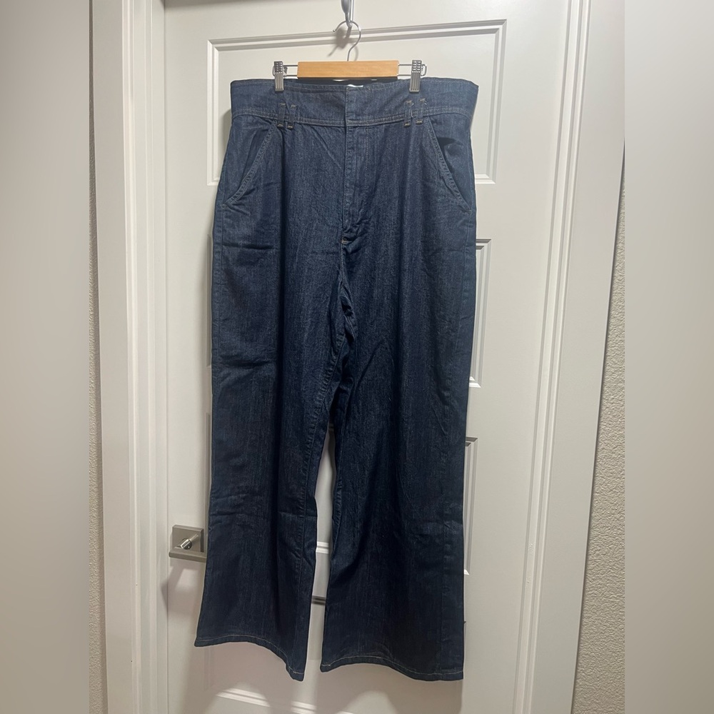 Frame Denim Indigo Wide-Leg Jeans